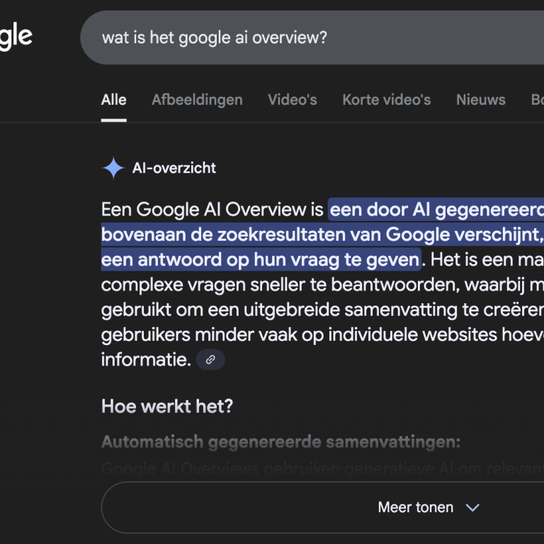 AI versnelt - Google AI overview